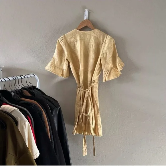 REFORMATION Kelsey Linen Wrap Dress - Picture 4 of 4